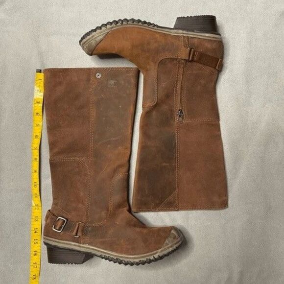 NWOB Sorel NL2108-260 Leather Knee High Pull On Winter Slim Boots Women Size 11 - Picture 4 of 11